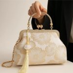 Golden Blossom Frame Handbag