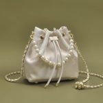 Pearl-Chain Brocade Drawstring Bag
